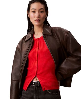 Women's Smooth Cotton Rib Sweater Tank