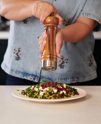 Camden Acacia Wood Stainless Steel Salt & Pepper Mill Gift Set