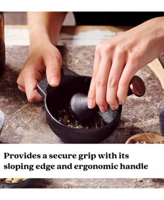 Enameled Cast Iron, PFAS-Free, 2-Cup Capacity, Textured Interior – Mortar and Pestle Grinder