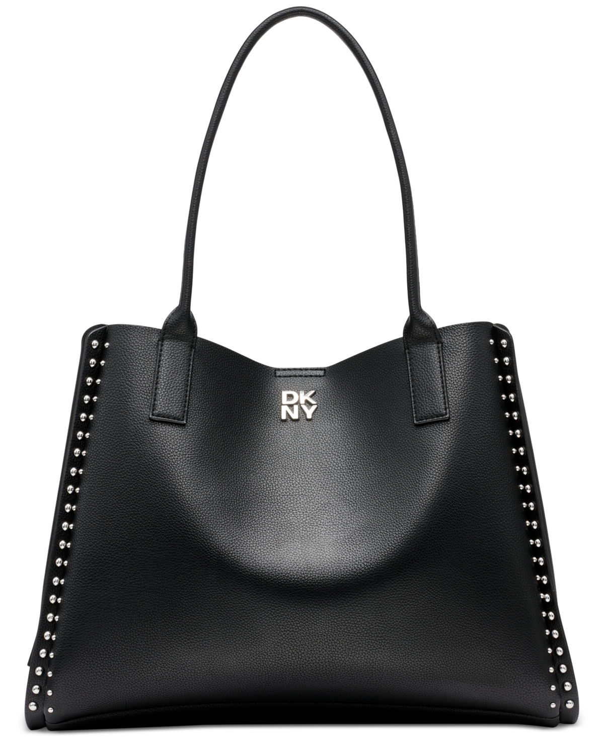 Josie Large Studded Tote Bag - Black/silver