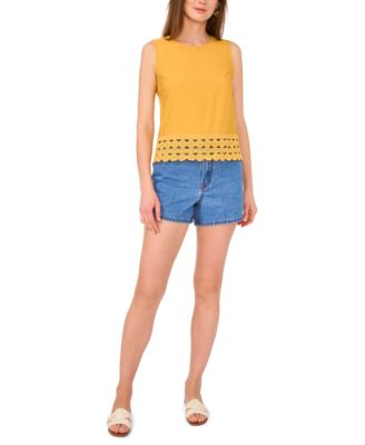 Women's Crewneck Lace-Hem Tank Top