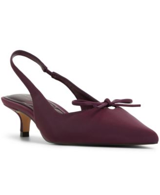 Women's Azizza Sling-Back Bow Kitten Heel Pumps