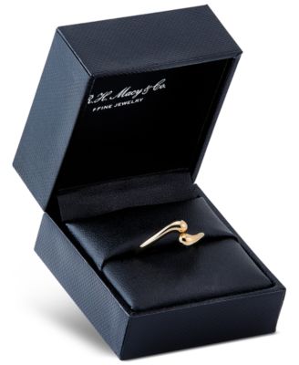 Polished Flared End Skinny Bypass Fashion Ring in 10k Gold