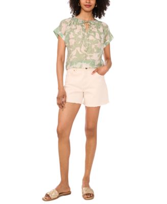 Women's Shirred-Neck Peasant Blouse