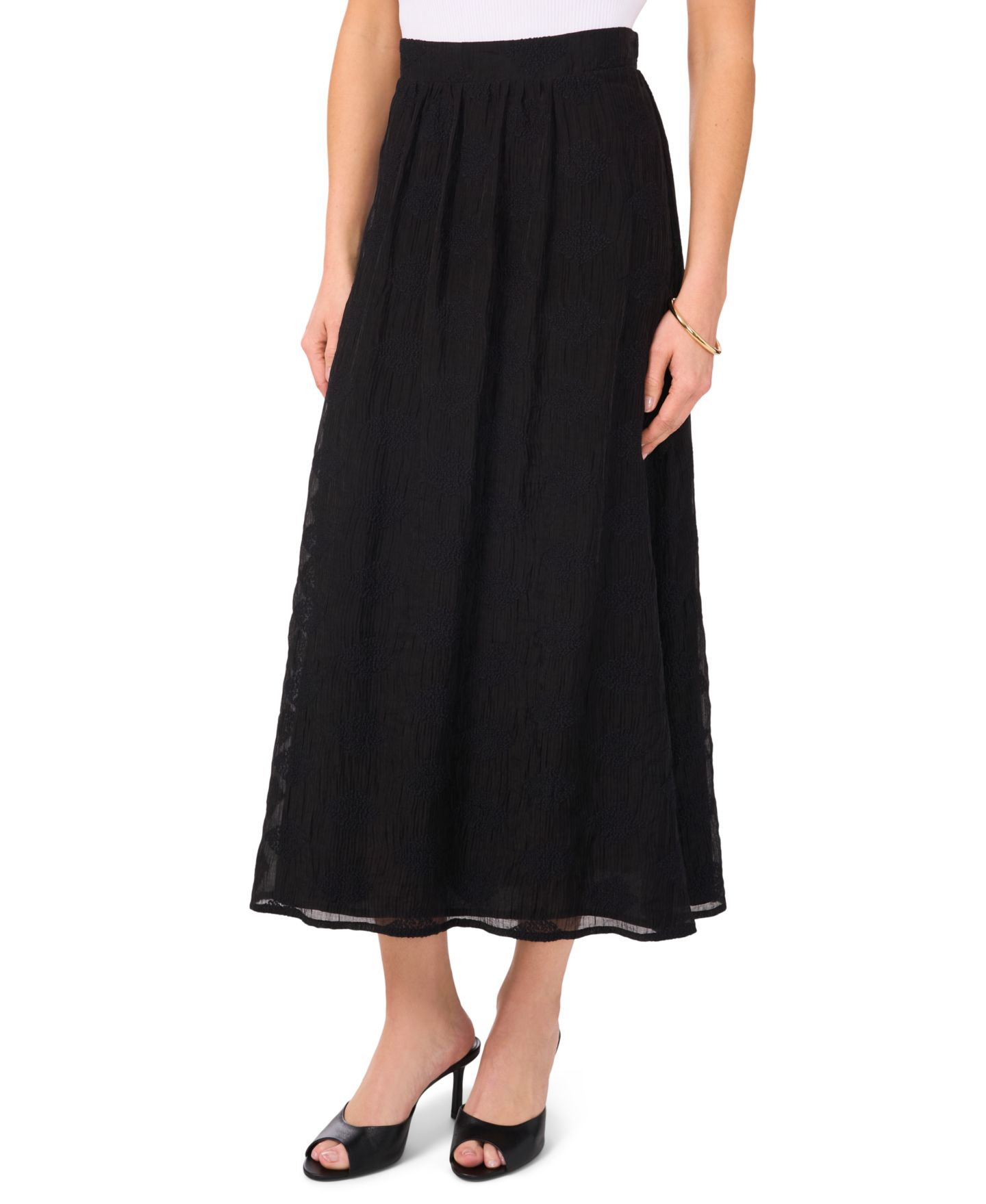 Женская юбка Vince Camuto Textured A-Line, цвет: Насыщенный чёрный — фото 3