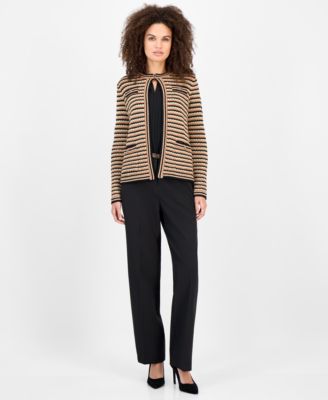 Petite Open-Front Long-Sleeve Cardigan 