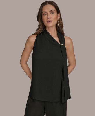 Women's Sleeveless Scarf-Tie Top
