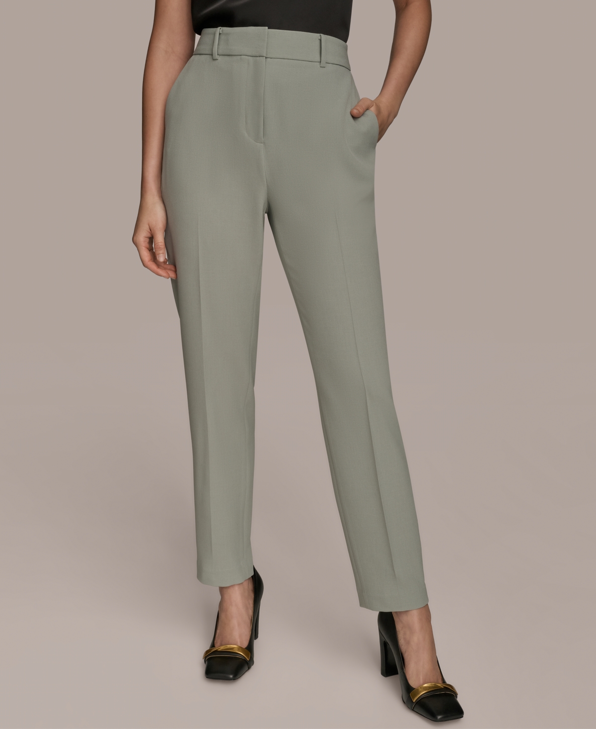 Women's Flat-Front Straight-Leg Pants - Weathered Sage