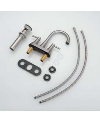 4 in. Centerset 2-Handle High-Arc Bathroom Faucet in Brushed Nickel