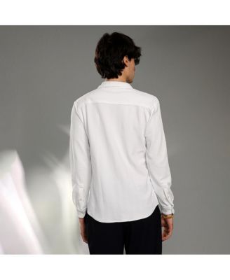 Men's Chalk White Rope-Textured Shirt