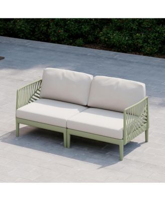 Modern Outdoor Polypropylene Resin Deep Seating Patio Loveseat
