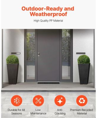 Tall Planter Set of 2 Square Tapered Planters for Outdoor Indoor