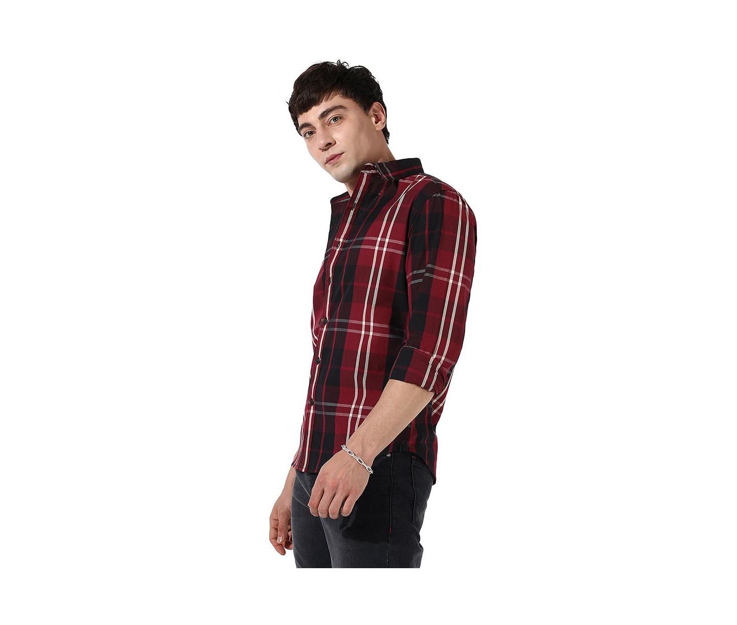 Мужская рубашка Cahoot Campus Sutra Plaid Red Cotton, цвет: Красный — фото 4