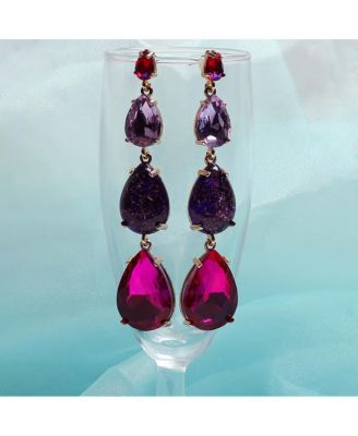 Teardrop Stone Drop Earrings