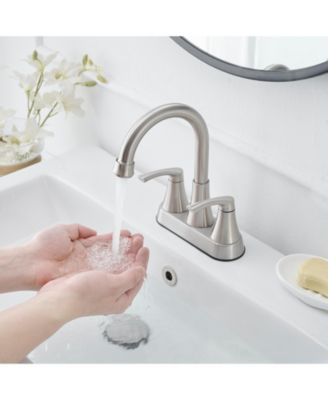 4 in. Centerset 2-Handle High-Arc Bathroom Faucet in Brushed Nickel