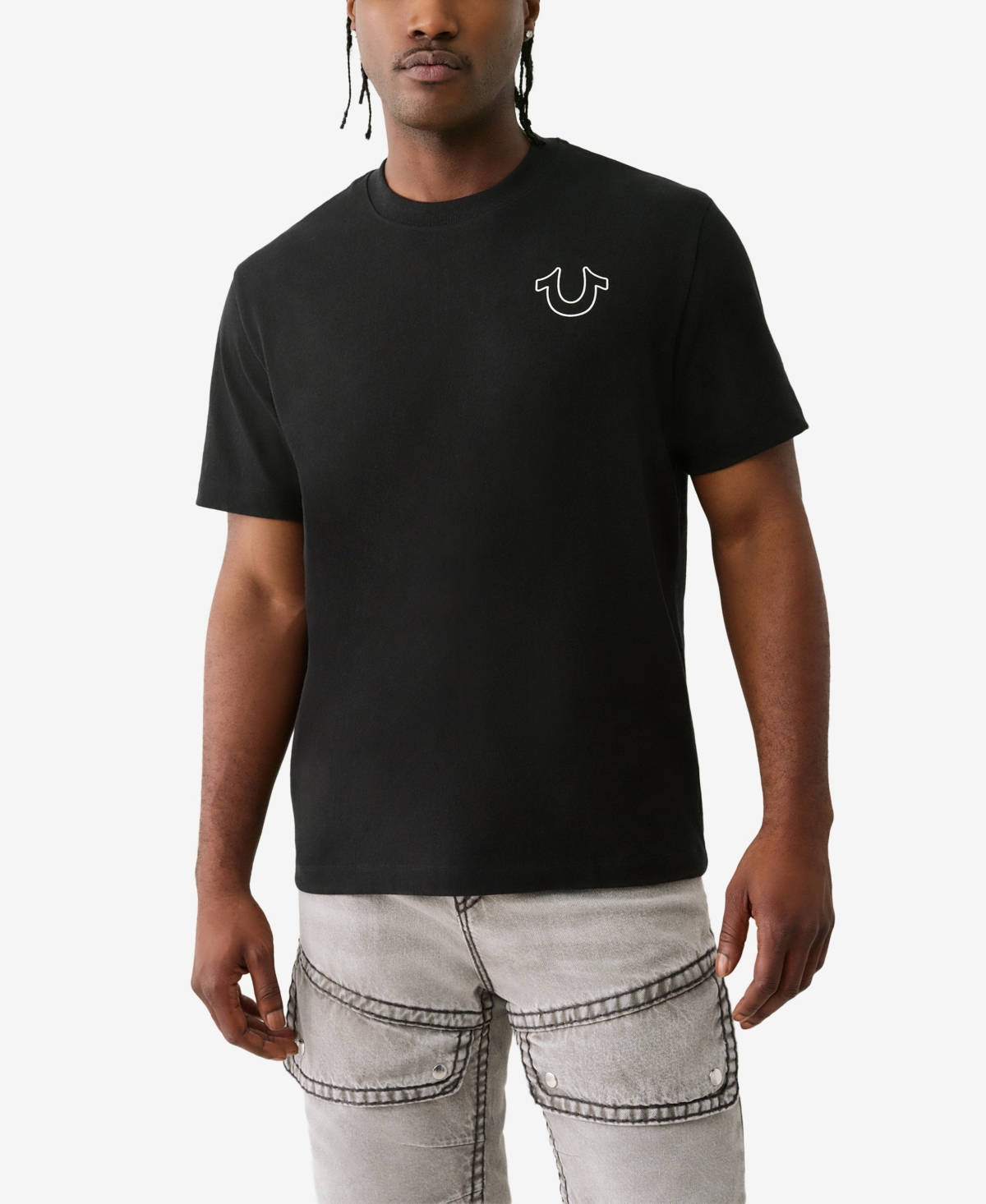 Men's Short Sleeve Vintage Puff Buddha T-Shirt - Midnight
