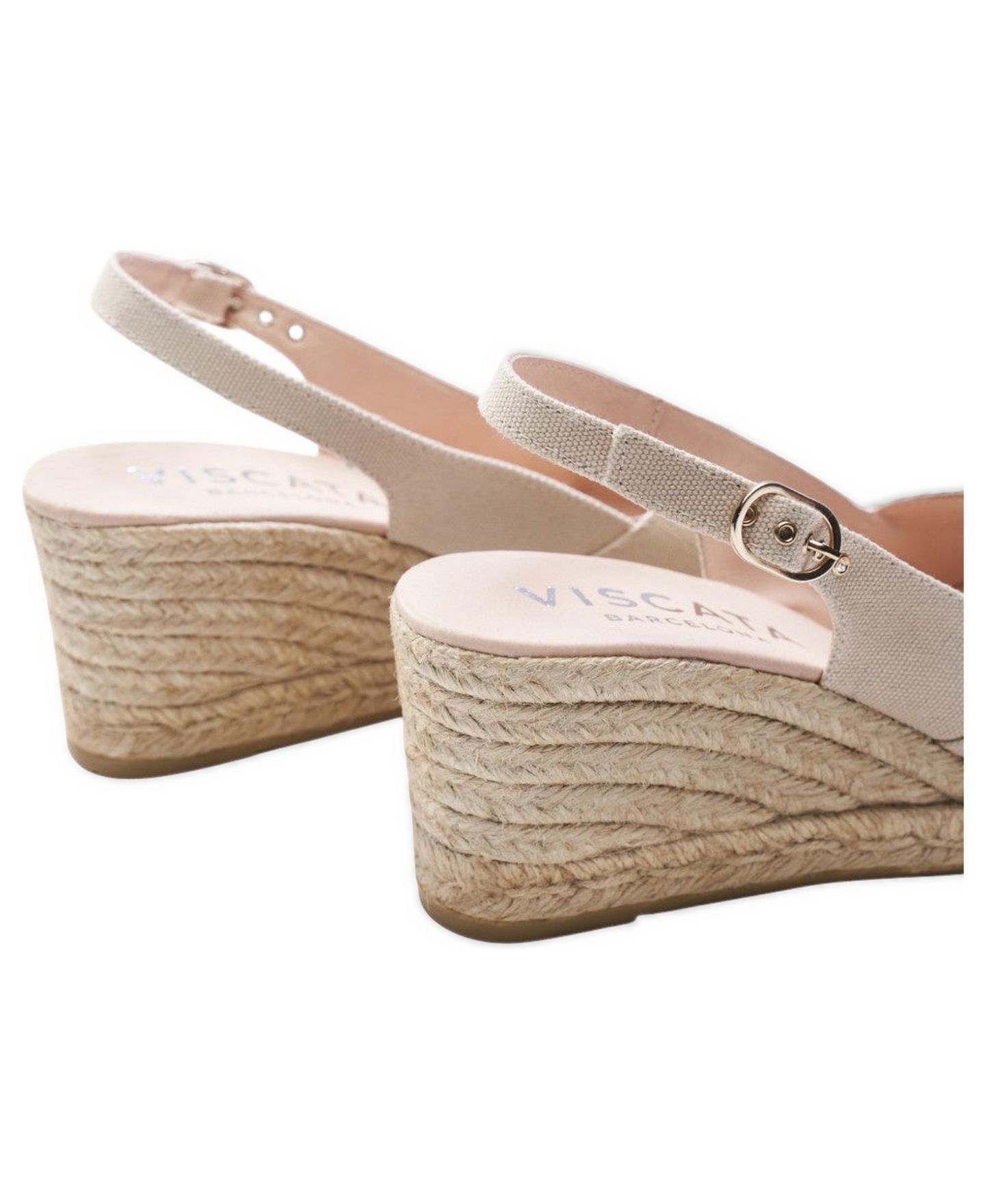 Женские сандалии VISCATA Llansa Canvas Espadrille Sandal Wedges Slingback, цвет: Бежевый — фото 2