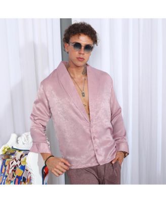 Men's Flamingo Pink Shawl Collar Shirt