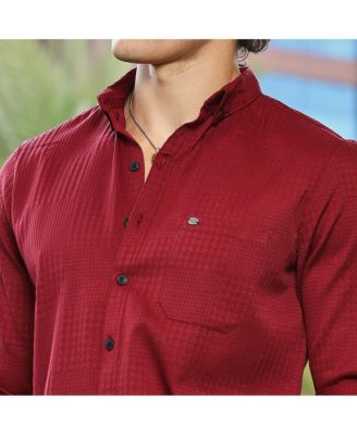 Men's Ruby Red Houndstooth-Tactile Shirt