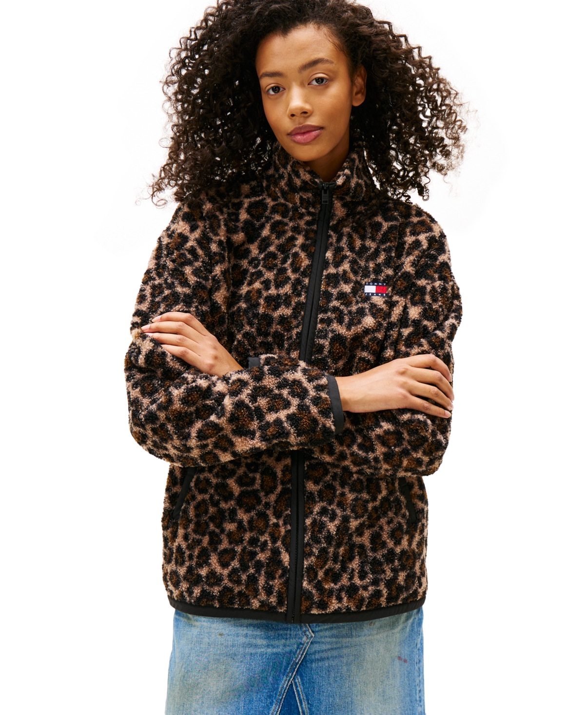 Tommy Jeans Women's Badge Zip-Front Teddy Jacket
