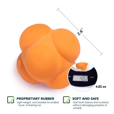 Reaction Ball, Field Training Ball, Agility Trainer for Baseball, Rubber Reaction Bounce Balls (Several Colors Available)