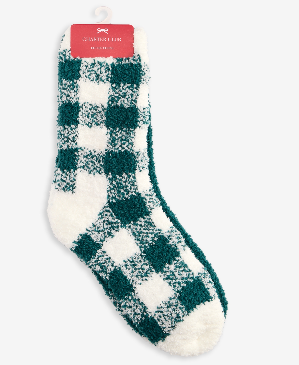 Charter Club Women's 2-pk. Fuzzy Butter Socks, Created For Macy's In Green