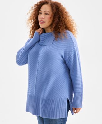 Style & Co - Plus Size Envelope Neckline Tunic Sweater