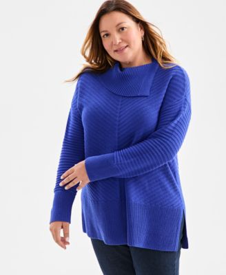 Women's Envelope-Neck Tunic Sweater, PP-4X, Created for Macy's