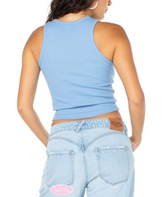 Women's Blue Rhinestone Tank Top