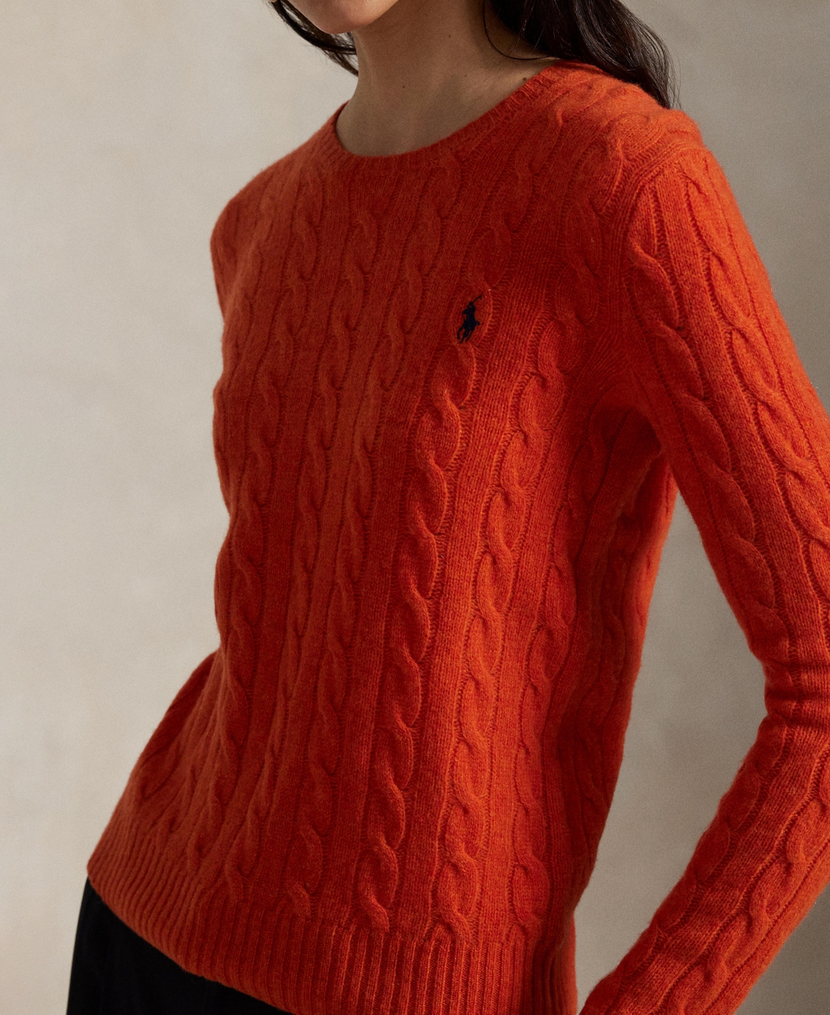 Polo Ralph Lauren Women's Cable Wool-cashmere Crewneck Sweater