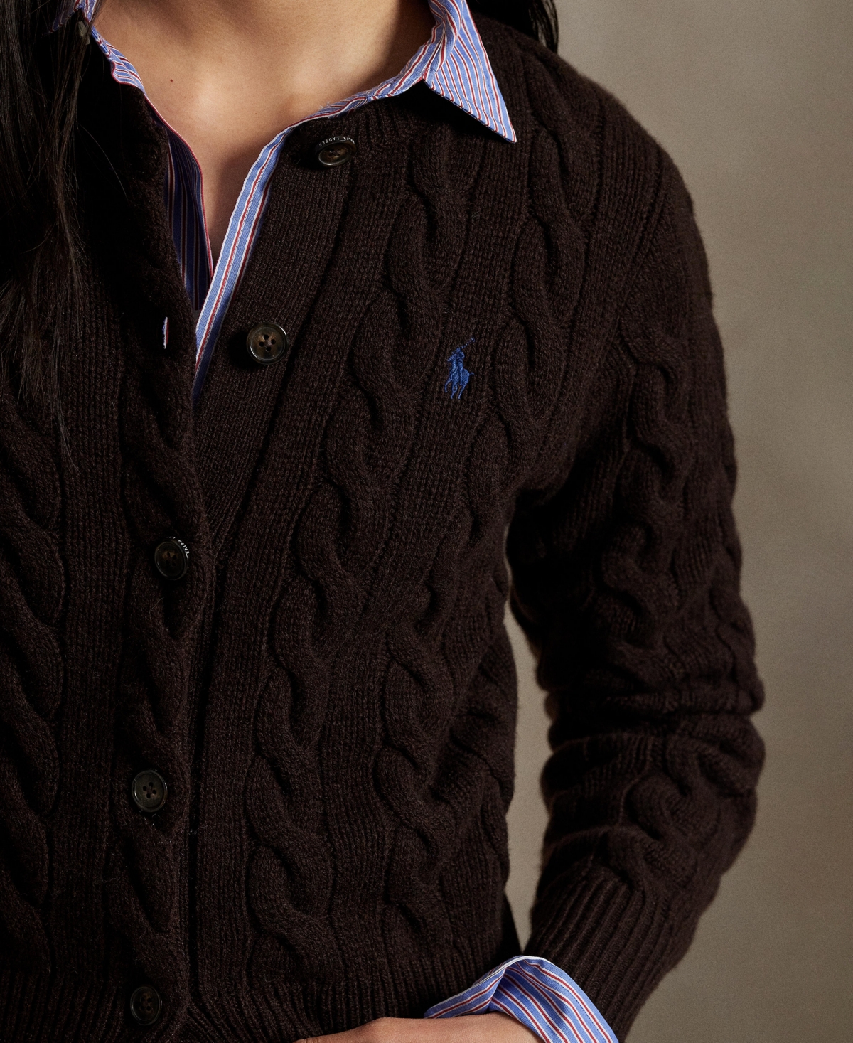 Polo Ralph Lauren Women's Cable-knit Wool-cashmere Cardigan In Multi