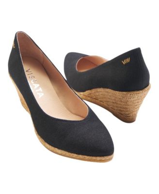 Roses Canvas V Cut Espadrille Wedges