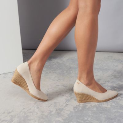 Roses Canvas V Cut Espadrille Wedges