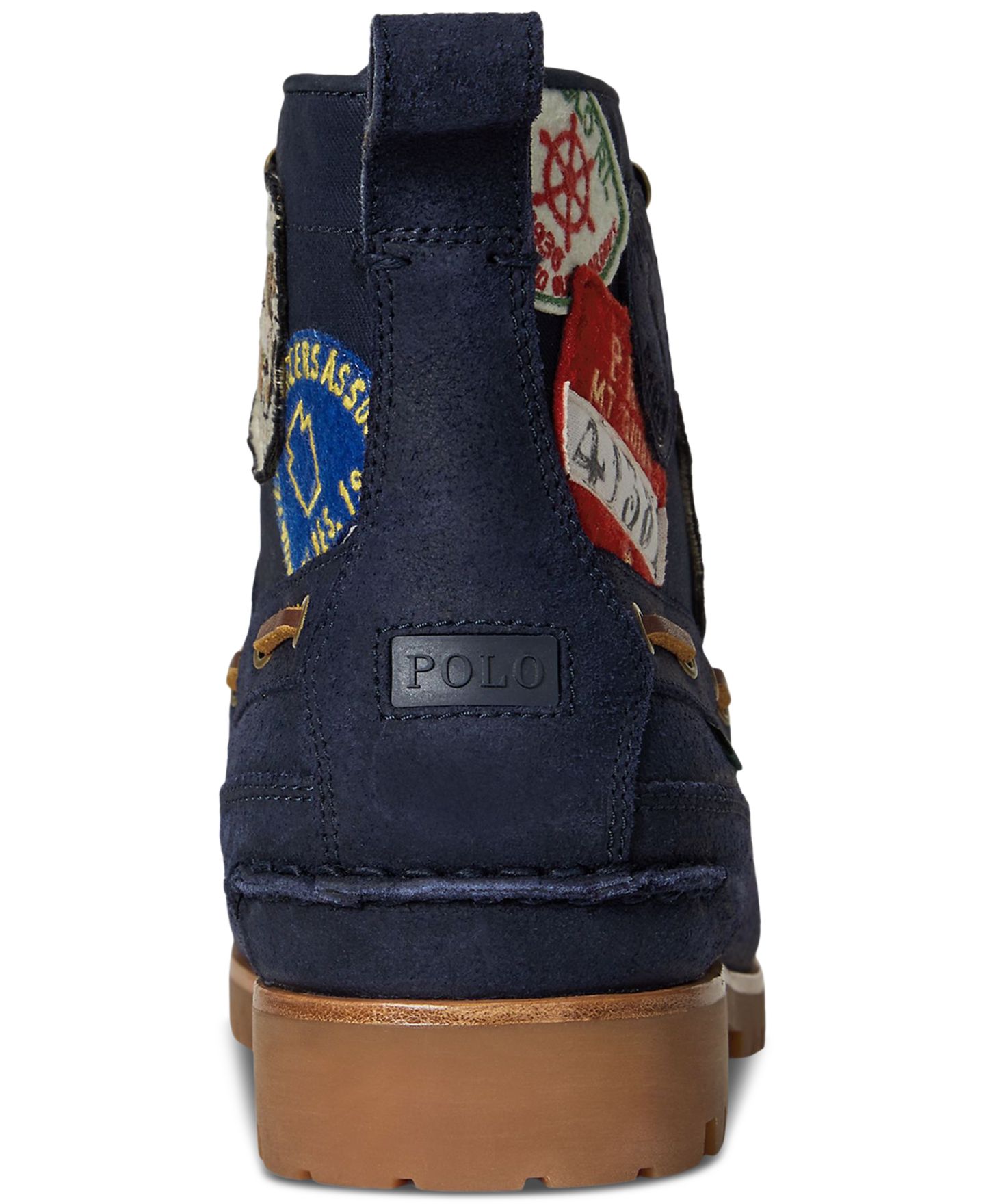 Мужские ботинки Polo Ralph Lauren Ranger Mid Suede & Twill, цвет: Тёмно-зелёный тёмно-синий — фото 3