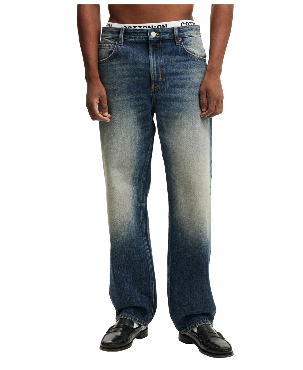 Men's Baggy Jeans - Static blue