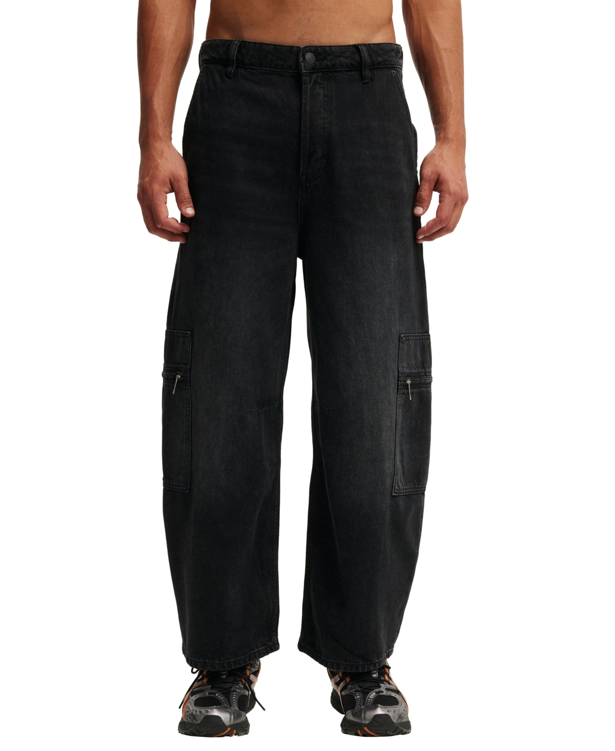 Men's Baggy Balloon Jeans - Pleat shady gray