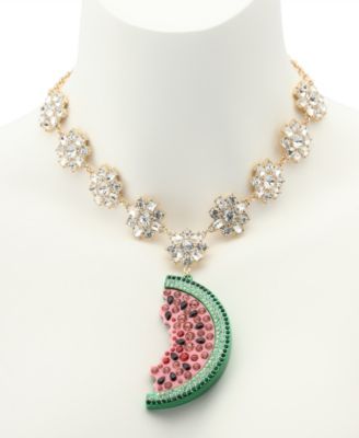 Faux Stone Backyard Watermelon Pendant Necklace