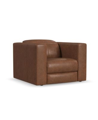 Austin 42" Chestnut Leather Power Recliner with Power Headrest