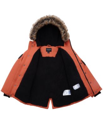 Boys Parka Jacket with Lined Hood