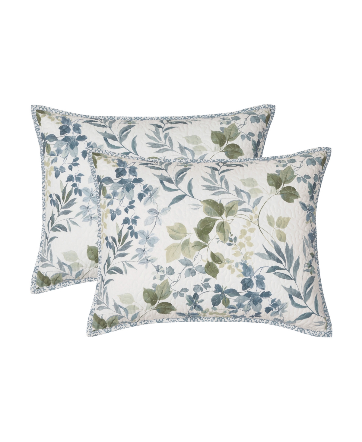 Royal Court Evergreen Botanical Leaf 3-pc. Quilt Set, King/california King In Blue