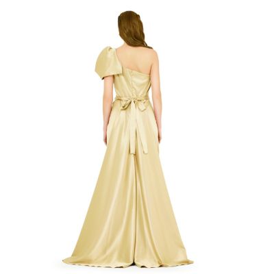 Women's One Shoulder Draped Sleeve Gown