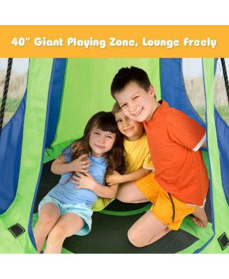 40'' Kids Hanging Chair Swing Tent Set Hammock Nest Pod Seat