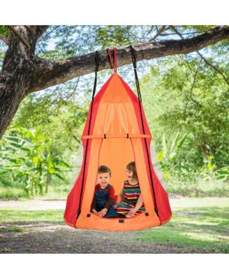 40'' Kids Hanging Chair Swing Tent Set Hammock Nest Pod Seat