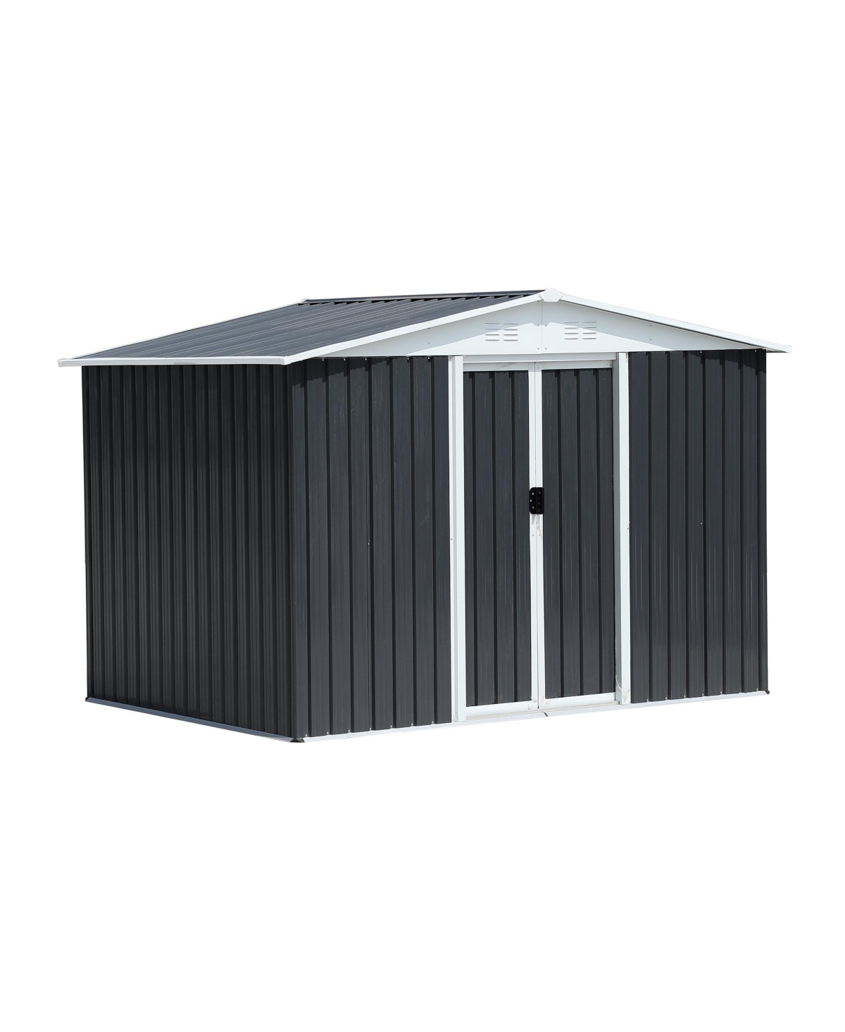 8FTx6FT Outdoor Storage Garden Bike Shed With Aluminum alloy frame and sliding door - Dark green