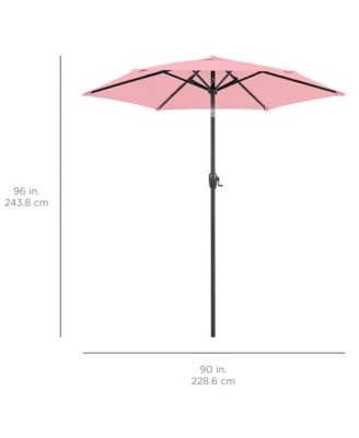 7.5ft Heavy-Duty Outdoor Market Patio Umbrella w/ Push Button Tilt, Easy Crank