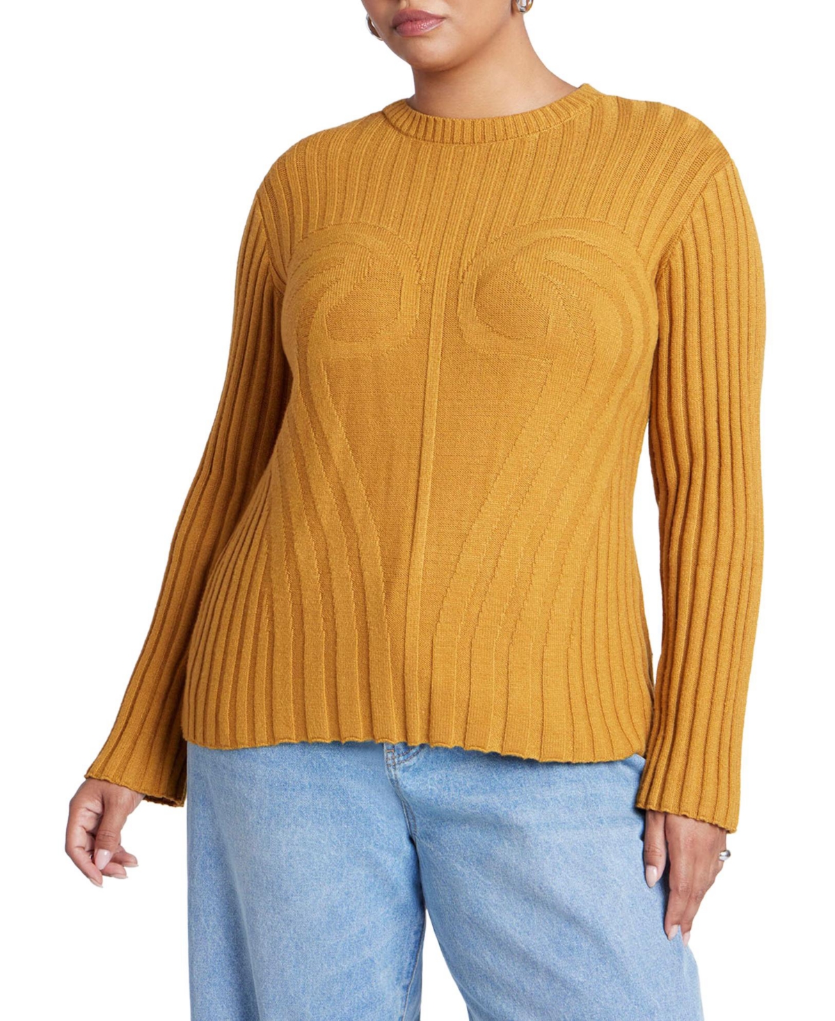 Women's Bust Stitch Sweater - Ochre