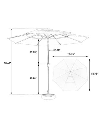 Aluminium 10ft 3 Tier Auto-tilt Umbrella ,Outdoor Patio Umbrella - Market Table Pool Deck Umbrella (Base Not Included)  - ( khaki )