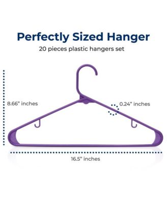 20 Pcs. Plastic Hangers - Non-Slip, Sturdy, and Heavy Duty Coat Set with 360&amp;#xB0; Swivel Hook for Clothes