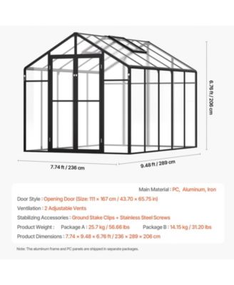 Polycarbonate Greenhouse Outdoor Walk-in Greenhouse for Garden