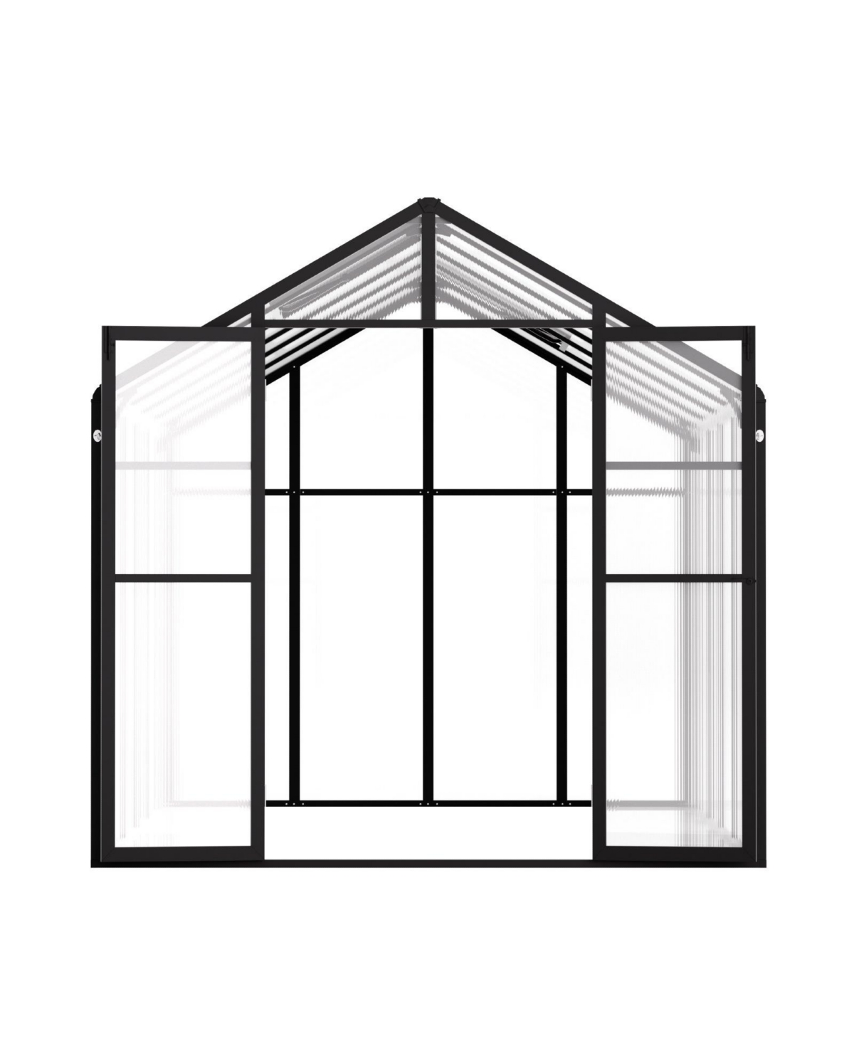 Polycarbonate Greenhouse Outdoor Walk-in Greenhouse for Garden - Black